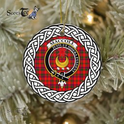 MacColl Scottish Clan Crest and Celtic Tartan Ceramic Ornament Plaid Christmas Ornament Gifts