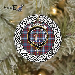 Dalmahoy Scottish Clan Crest and Celtic Tartan Ceramic Ornament Plaid Christmas Ornament Gifts