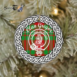 Gregor Scottish Clan Crest and Celtic Tartan Ceramic Ornament Plaid Christmas Ornament Gifts