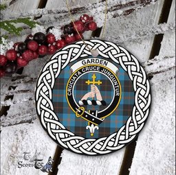 Garden Scottish Clan Crest and Celtic Tartan Ceramic Ornament Plaid Christmas Ornament Gifts