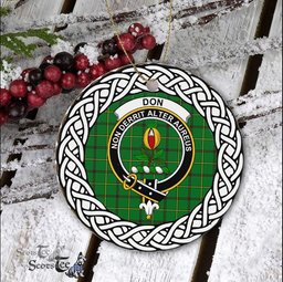 Don Scottish Clan Crest and Celtic Tartan Ceramic Ornament Plaid Christmas Ornament Gifts