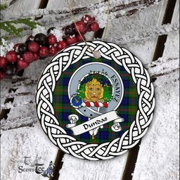 Dundas Scottish Clan Crest and Celtic Tartan Ceramic Ornament Plaid Christmas Ornament Gifts