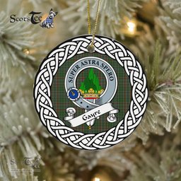 Gayre Scottish Clan Crest and Celtic Tartan Ceramic Ornament Plaid Christmas Ornament Gifts