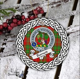Burnet Tartan Ceramic Ornament Brodie Scottish Clan Crest Badge and Celtic Christmas Ornament Gifts