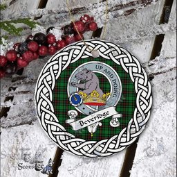 Beveridge Tartan Ceramic Ornament Beveridge Scottish Clan Crest Badge and Celtic Christmas Ornament Gifts