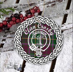 Crosby Tartan Ceramic Ornament Crosby Scottish Clan Crest Badge and Celtic Christmas Ornament Gifts