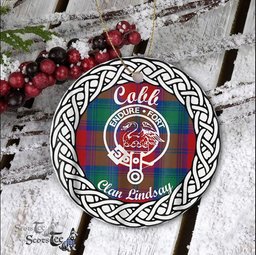 Cobb Tartan Ceramic Ornament Cobb Scottish Clan Crest Badge and Celtic Christmas Ornament Gifts