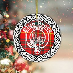 Bruce Modern Tartan Ceramic Ornament Brodie Scottish Clan Crest Badge and Celtic Christmas Ornament Gifts