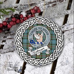 Cathcart Tartan Ceramic Ornament Cathcart Scottish Clan Crest Badge and Celtic Christmas Ornament Gifts