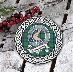 Armstrong Tartan Ceramic Ornament Armstrong Scottish Clan Crest Badge and Celtic Christmas Ornament Gifts