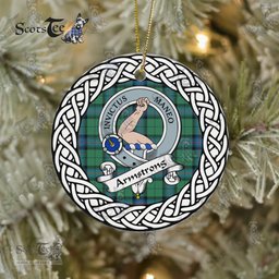 Armstrong Tartan Ceramic Ornament Armstrong Scottish Clan Crest Badge and Celtic Christmas Ornament Gifts