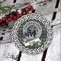 Craig Tartan Ceramic Ornament Craig Scottish Clan Crest Badge and Celtic Christmas Ornament Gifts