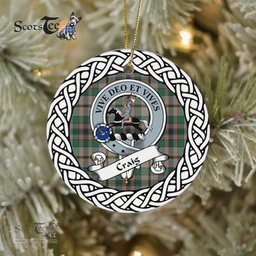 Craig Tartan Ceramic Ornament Craig Scottish Clan Crest Badge and Celtic Christmas Ornament Gifts