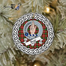 Boyd Tartan Ceramic Ornament Boyd Scottish Clan Crest Badge and Celtic Christmas Ornament Gifts
