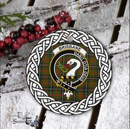 Brisbane Tartan Ceramic Ornament Brisbane Scottish Clan Crest Badge and Celtic Christmas Ornament Gifts
