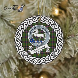 Cochrane Tartan Ceramic Ornament Cochrane Scottish Clan Crest Badge and Celtic Christmas Ornament Gifts