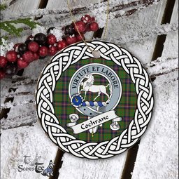 Cochrane Tartan Ceramic Ornament Cochrane Scottish Clan Crest Badge and Celtic Christmas Ornament Gifts