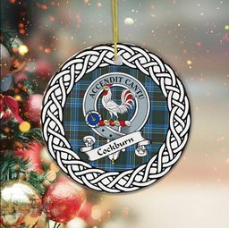 Cockburn Tartan Ceramic Ornament Cockburn Scottish Clan Crest Badge and Celtic Christmas Ornament Gifts