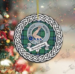 Armstrong Tartan Ceramic Ornament Armstrong Scottish Clan Crest Badge and Celtic Christmas Ornament Gifts