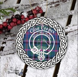 Cooper Tartan Ceramic Ornament Cooper Scottish Clan Crest Badge and Celtic Christmas Ornament Gifts