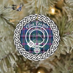 Cooper Tartan Ceramic Ornament Cooper Scottish Clan Crest Badge and Celtic Christmas Ornament Gifts