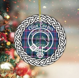 Cooper Tartan Ceramic Ornament Cooper Scottish Clan Crest Badge and Celtic Christmas Ornament Gifts