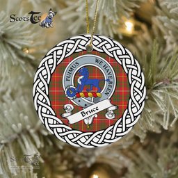Bruce Tartan Ceramic Ornament Brodie Scottish Clan Crest Badge and Celtic Christmas Ornament Gifts