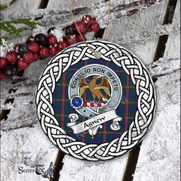 Agnew Tartan Ceramic Ornament Agnew Scottish Clan Crest Badge and Celtic Christmas Ornament Gifts
