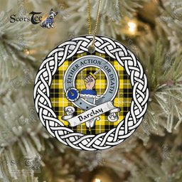 Barclay Tartan Ceramic Ornament Barclay Scottish Clan Crest Badge and Celtic Christmas Ornament Gifts