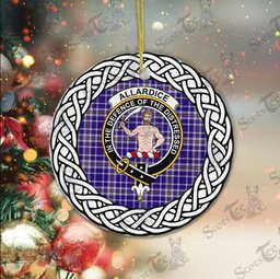 Allardice Tartan Ceramic Ornament Allardice Scottish Clan Crest Badge and Celtic Christmas Ornament Gifts