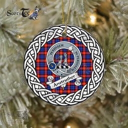 Anstruther Tartan Ceramic Ornament Anstruther Scottish Clan Crest Badge and Celtic Christmas Ornament Gifts