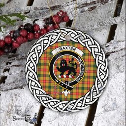 Baxter Tartan Ceramic Ornament Baxter Scottish Clan Crest Badge and Celtic Christmas Ornament Gifts