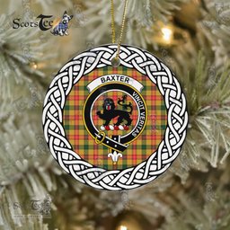 Baxter Tartan Ceramic Ornament Baxter Scottish Clan Crest Badge and Celtic Christmas Ornament Gifts