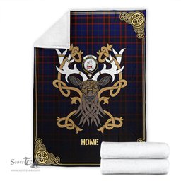 Scottish Home Modern Tartan Crest With Celtic Stag Premium Blanket - Tartan Plaid Blankets Scottish Plaid Tartan Plaid - ScotsTee - scotstee.com