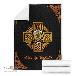 Scottish Tait Crest Black Celtic Cross Premium Blanket - Tartan Plaid Blankets Scottish Plaid Tartan Plaid - ScotsTee - scotstee.com