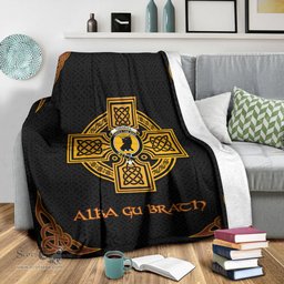 Scottish Turnbull Crest Black Celtic Cross Premium Blanket - Tartan Plaid Blankets Scottish Plaid Tartan Plaid - ScotsTee - scotstee.com
