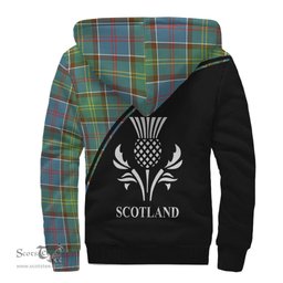 Scottish Colville Tartan Sherpa Hoodie with Family Crest Curve Style Tartan Fleece Hoodie Scottish Plaid Tartan Plaid - ScotsTee - scotstee.com