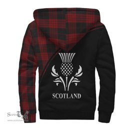 Scottish Cameron Black and Red Tartan Sherpa Hoodie with Family Crest Curve Style Tartan Fleece Hoodie Scottish Plaid Tartan Plaid - ScotsTee - scotstee.com