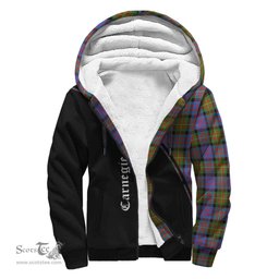 Scottish Carnegie Ancient Tartan Sherpa Hoodie with Family Crest Curve Style Tartan Fleece Hoodie Scottish Plaid Tartan Plaid - ScotsTee - scotstee.com