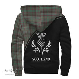 Scottish Cochrane Hunting Tartan Sherpa Hoodie with Family Crest Curve Style Tartan Fleece Hoodie Scottish Plaid Tartan Plaid - ScotsTee - scotstee.com