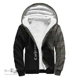 Scottish Cochrane Hunting Tartan Sherpa Hoodie with Family Crest Curve Style Tartan Fleece Hoodie Scottish Plaid Tartan Plaid - ScotsTee - scotstee.com