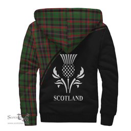 Scottish Cumming Hunting Tartan Sherpa Hoodie with Family Crest Curve Style Tartan Fleece Hoodie Scottish Plaid Tartan Plaid - ScotsTee - scotstee.com
