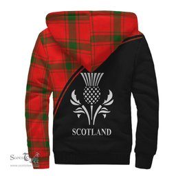 Scottish Darroch Tartan Sherpa Hoodie with Family Crest Curve Style Tartan Fleece Hoodie Scottish Plaid Tartan Plaid - ScotsTee - scotstee.com