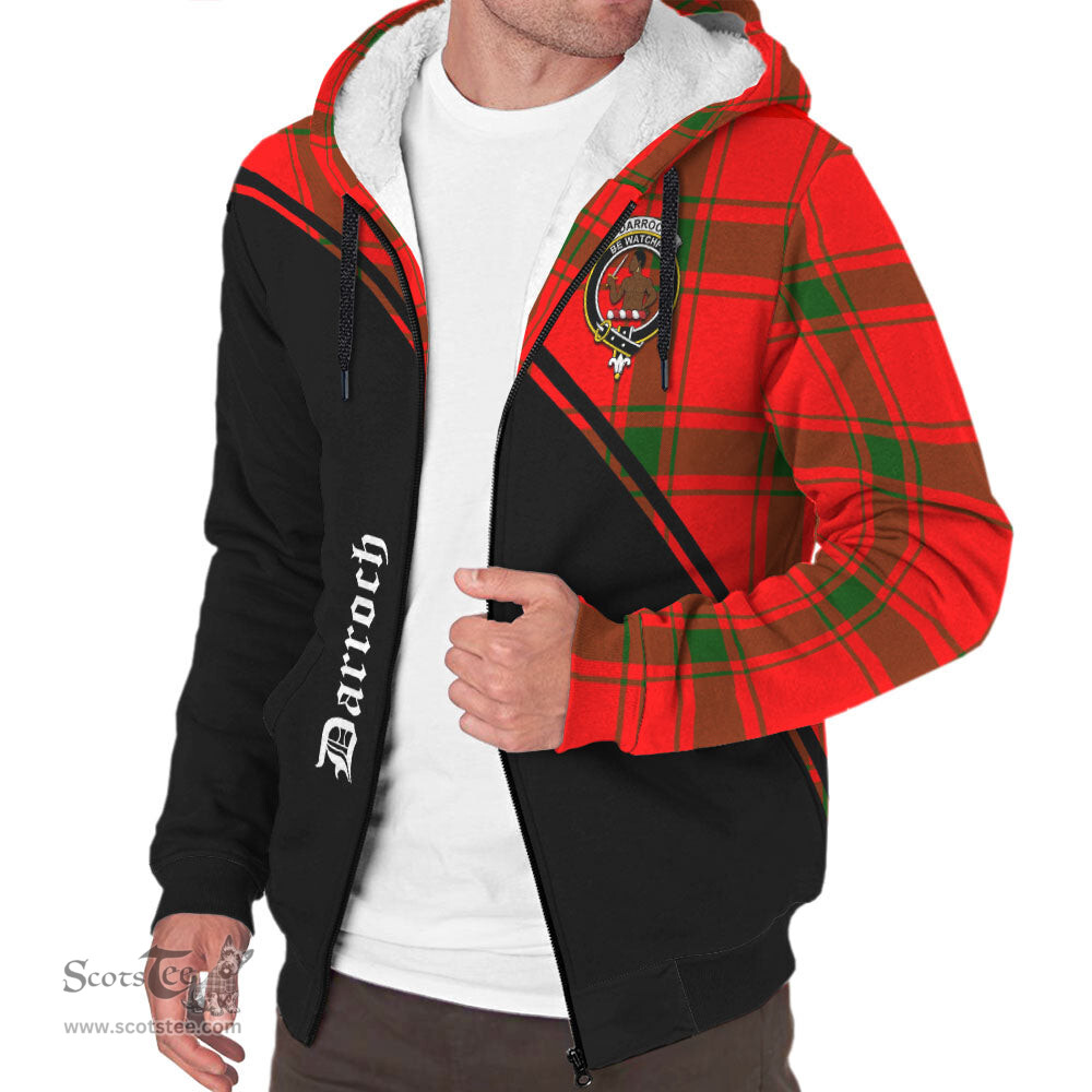 Scottish Darroch Tartan Sherpa Hoodie with Family Crest Curve Style Tartan Fleece Hoodie Scottish Plaid Tartan Plaid - ScotsTee - scotstee.com