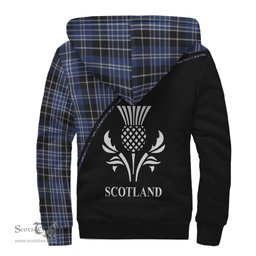 Scottish Clark Tartan Sherpa Hoodie with Family Crest Curve Style Tartan Fleece Hoodie Scottish Plaid Tartan Plaid - ScotsTee - scotstee.com