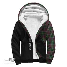 Scottish Crosbie Tartan Sherpa Hoodie with Family Crest Curve Style Tartan Fleece Hoodie Scottish Plaid Tartan Plaid - ScotsTee - scotstee.com