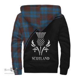 Scottish Cameron Hunting Tartan Sherpa Hoodie with Family Crest Curve Style Tartan Fleece Hoodie Scottish Plaid Tartan Plaid - ScotsTee - scotstee.com