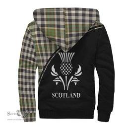 Scottish Burns Check Tartan Sherpa Hoodie with Family Crest Curve Style Tartan Fleece Hoodie Scottish Plaid Tartan Plaid - ScotsTee - scotstee.com