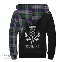Scottish Colquhoun Dress Tartan Sherpa Hoodie with Family Crest Curve Style Tartan Fleece Hoodie Scottish Plaid Tartan Plaid - ScotsTee - scotstee.com