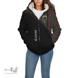 Scottish Cairns Tartan Sherpa Hoodie with Family Crest Curve Style Tartan Fleece Hoodie Scottish Plaid Tartan Plaid - ScotsTee - scotstee.com